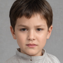 Neutral white child male with short  brown hair and brown eyes