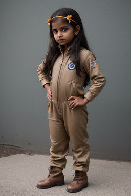 Indian child female with  brown hair