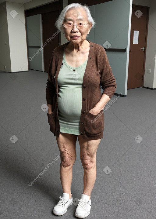 Taiwanese elderly female with  brown hair