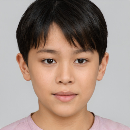 Neutral white child male with short  brown hair and brown eyes