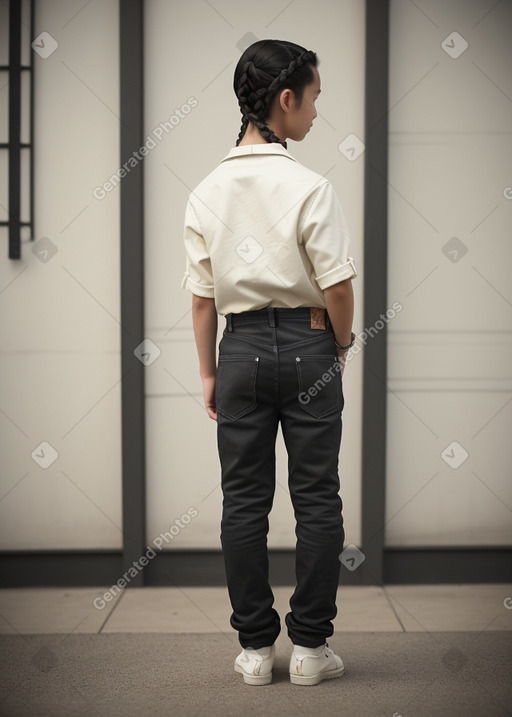 Chinese teenager boy with  black hair