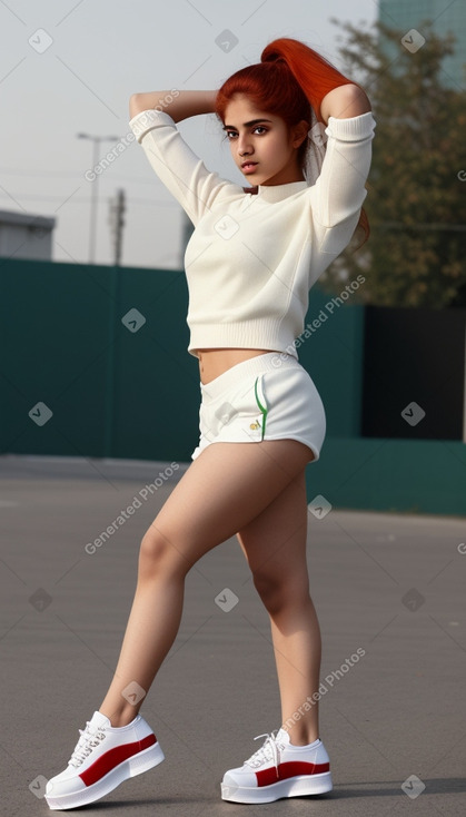 Pakistani young adult female with  ginger hair