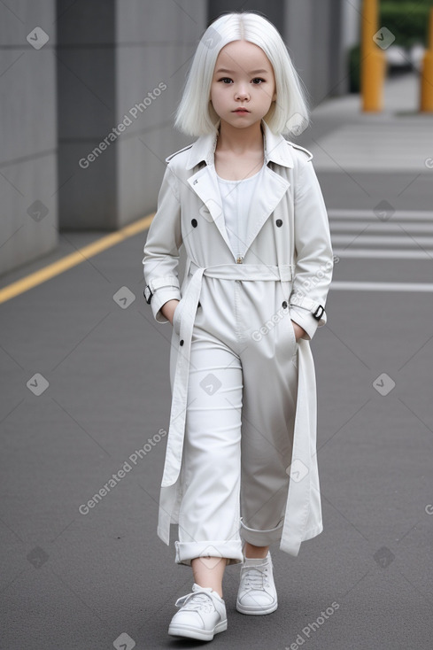 Chinese child female with  white hair