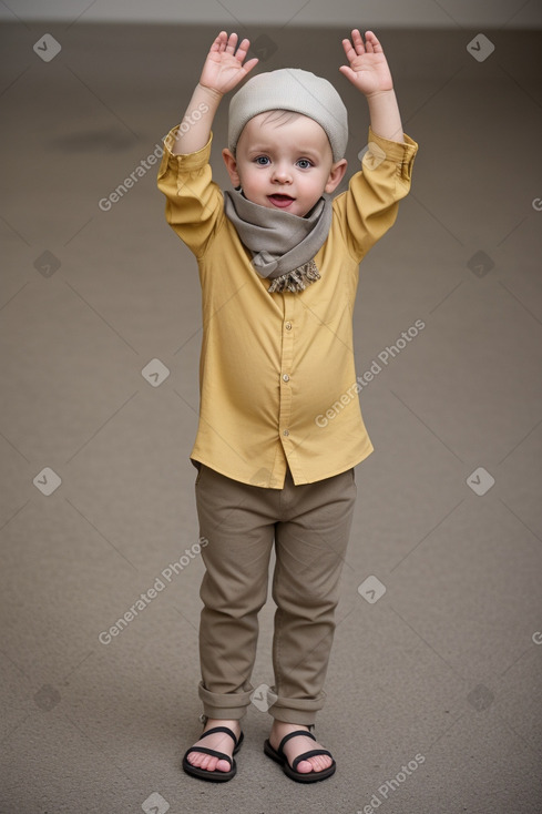 Ukrainian infant boy with  gray hair