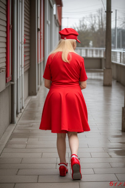 Belarusian elderly female with  blonde hair