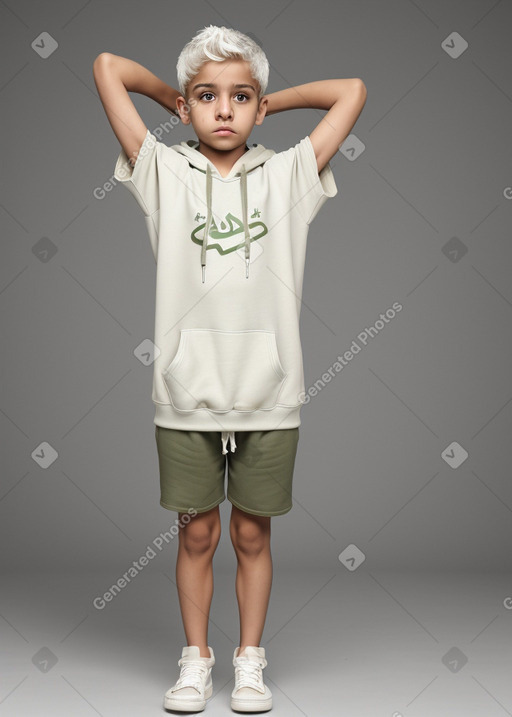 Saudi arabian child boy with  white hair