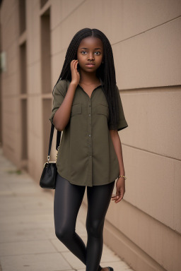 Senegalese teenager girl with  black hair