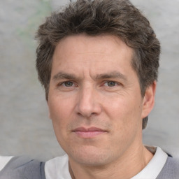 Neutral white adult male with short  brown hair and brown eyes