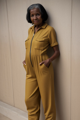 Malian elderly female with  black hair