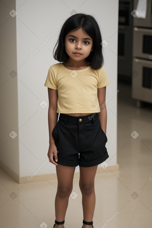 Child female with  black hair