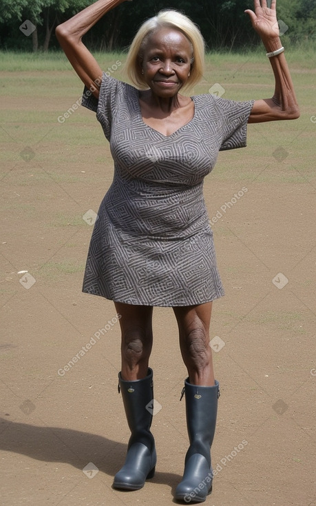 Kenyan elderly female with  blonde hair