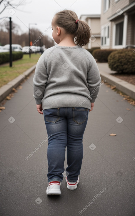 American child girl with  gray hair