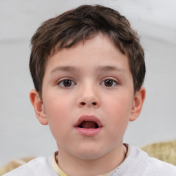 Neutral white child male with short  brown hair and brown eyes