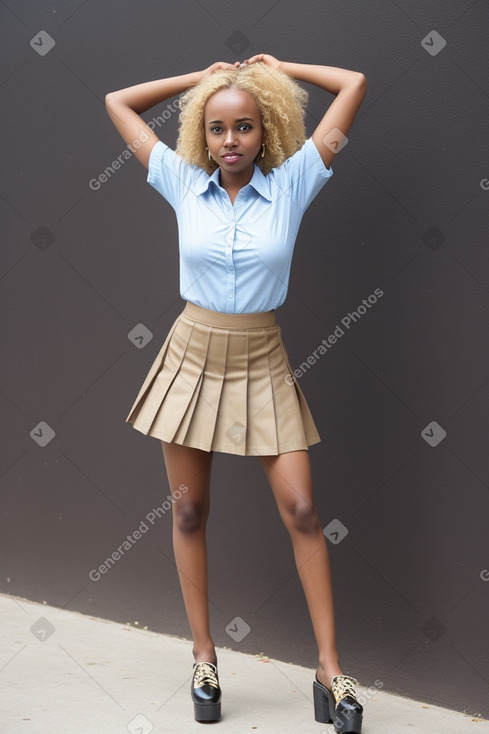 Ethiopian adult female with  blonde hair