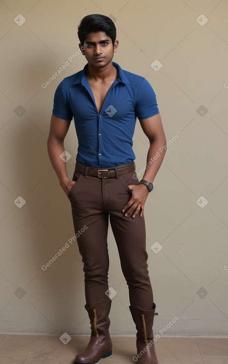 Sri lankan young adult male with  brown hair