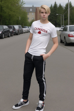 Canadian teenager boy with  blonde hair