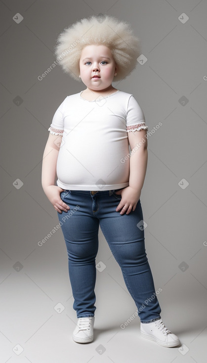 Russian child girl with  white hair