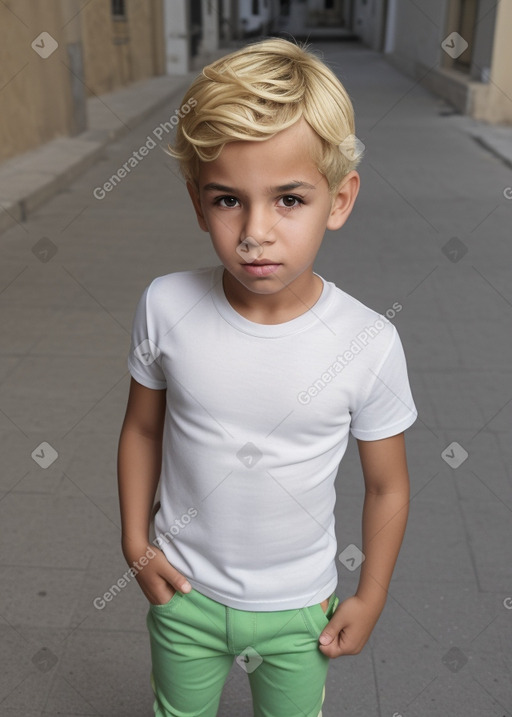 Tunisian child boy with  blonde hair