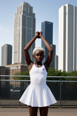 Kenyan teenager girl with  white hair