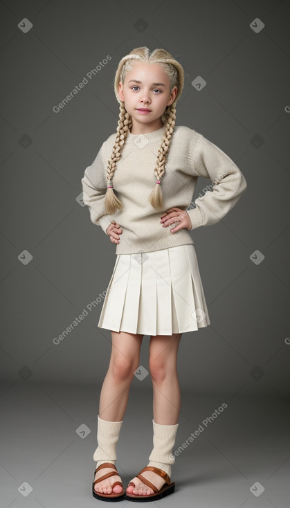 Caucasian child female with  white hair