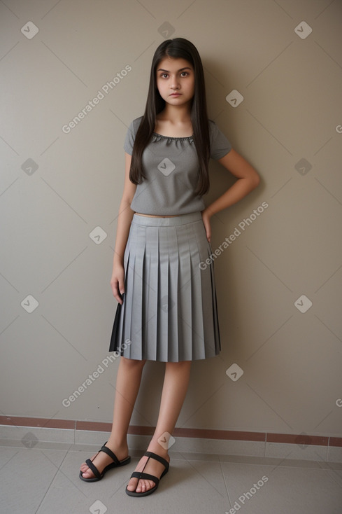 Uzbek teenager girl with  gray hair