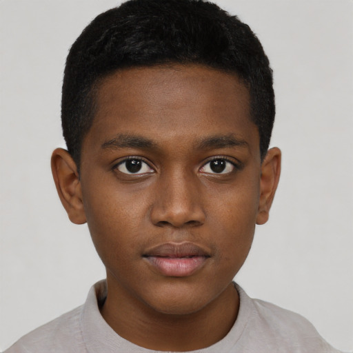 Neutral black child male with short  brown hair and brown eyes