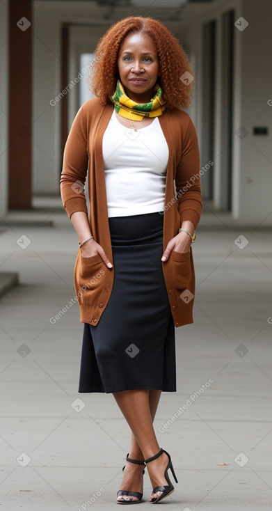 Jamaican middle-aged female with  ginger hair