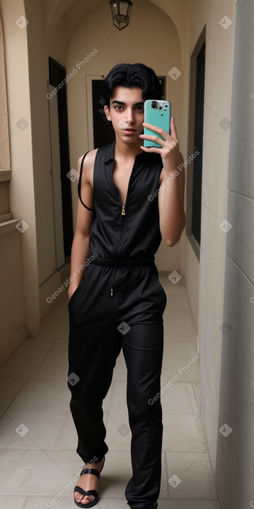 Algerian teenager boy with  black hair