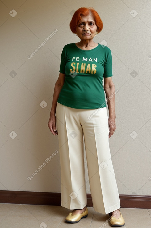 Pakistani elderly female with  ginger hair