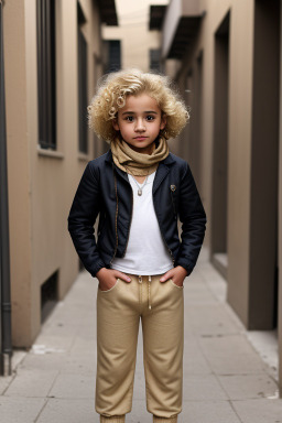 Arab child boy with  blonde hair