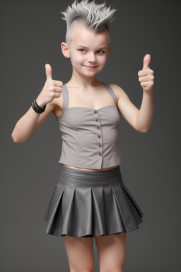 Latvian child girl with  gray hair