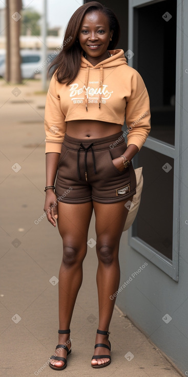 Ghanaian middle-aged female with  brown hair