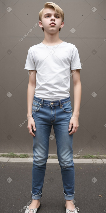 Belarusian teenager boy with  blonde hair