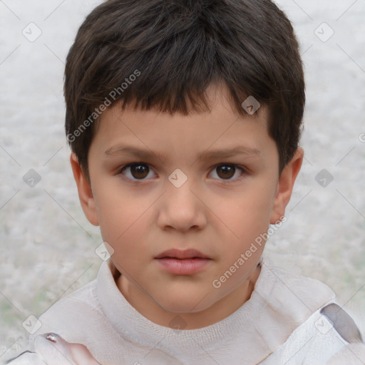 Neutral white child male with short  brown hair and brown eyes