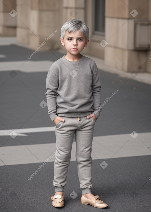 Macedonian child boy with  gray hair