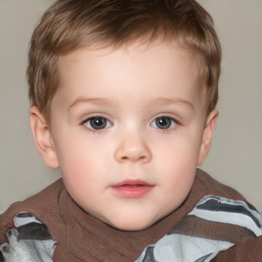 Neutral white child male with short  brown hair and brown eyes