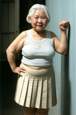 Vietnamese elderly female with  white hair