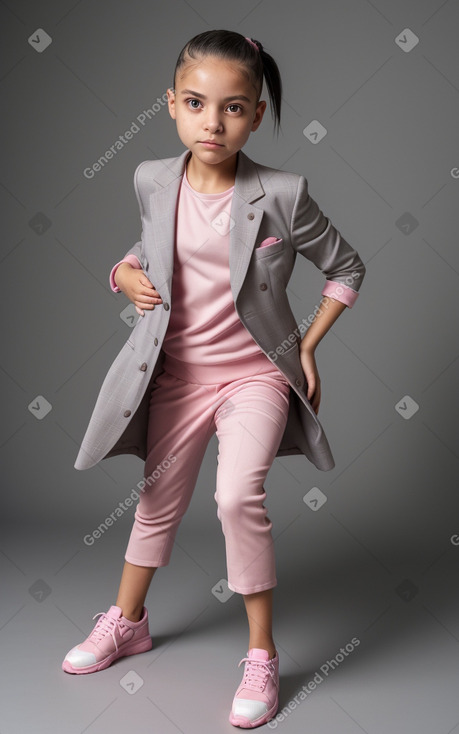 Colombian child girl with  gray hair