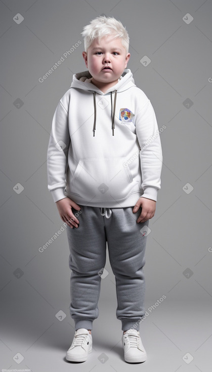 Russian child boy with  white hair