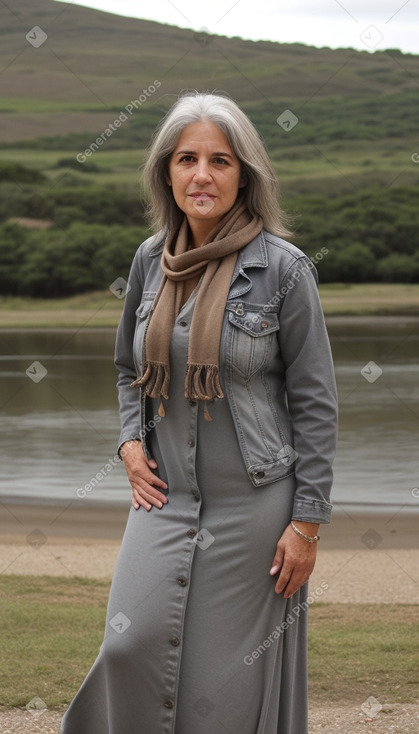 Uruguayan 45 years female with  gray hair