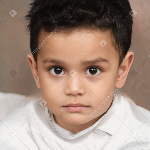 Neutral white child male with short  brown hair and brown eyes