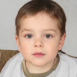 Neutral white child male with short  brown hair and brown eyes