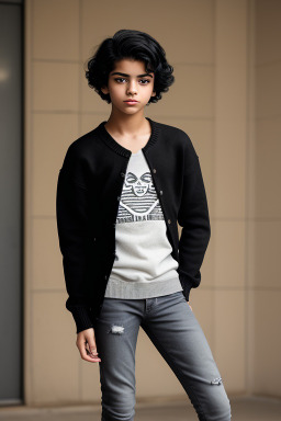 Egyptian teenager boy with  black hair