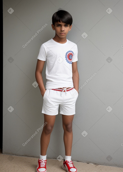 Panamanian teenager boy with  white hair