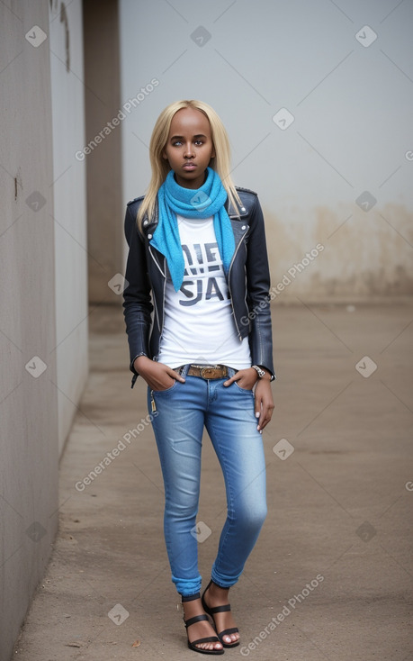 Somali young adult female with  blonde hair