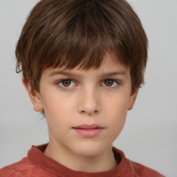 Neutral white child male with short  brown hair and brown eyes
