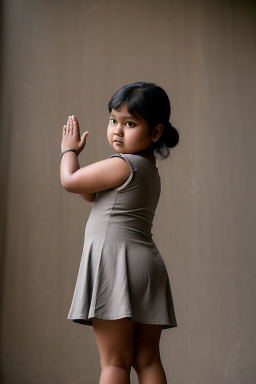 Nepalese child girl with  gray hair