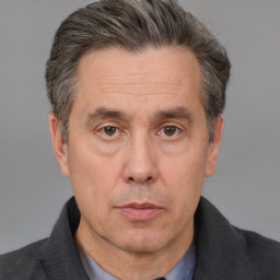 Neutral white adult male with short  brown hair and brown eyes