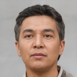 Neutral white adult male with short  brown hair and brown eyes