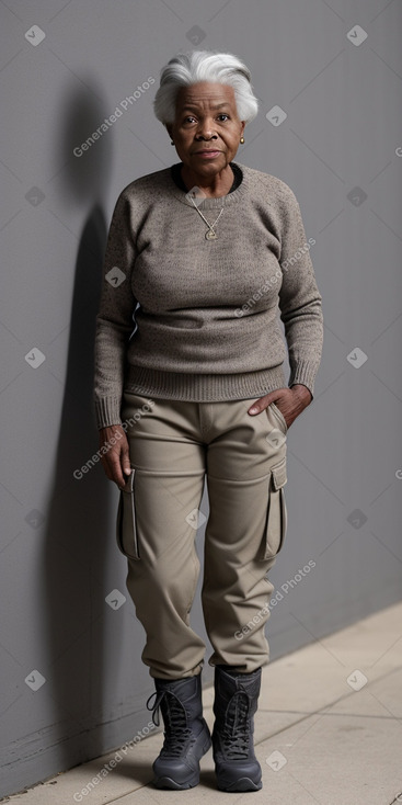 African american elderly female with  gray hair